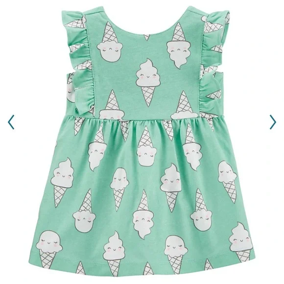 carters ice cream dress 2 Carters 2 Piece Outfits Floral Dress W Bow 6-9 M ice Cream Sz 9M Blue  White